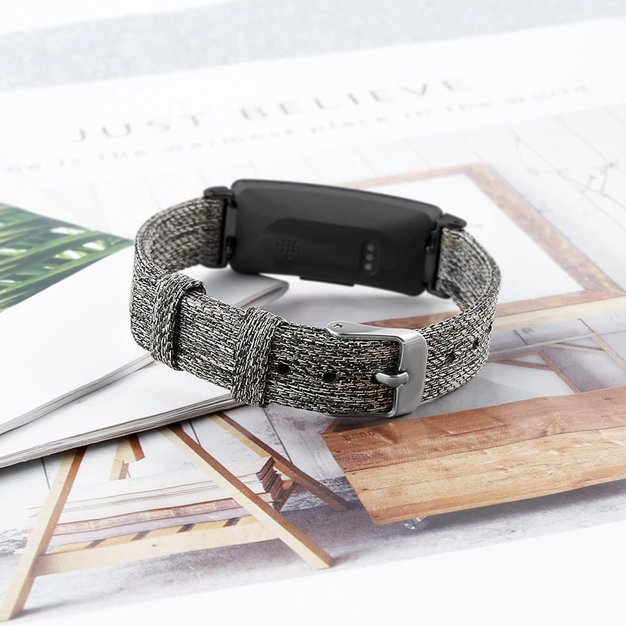 Для Fitbit Inspire HR сменный нейлоновый тканый холщовый ремешок для Fitbit Inspire аксессуары для браслетов с металлическим адаптером