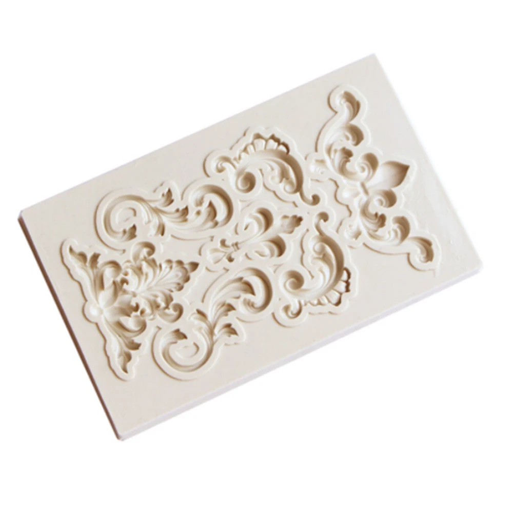 3D Европейский рельефный узор силиконовые помадные формы для украшения торта