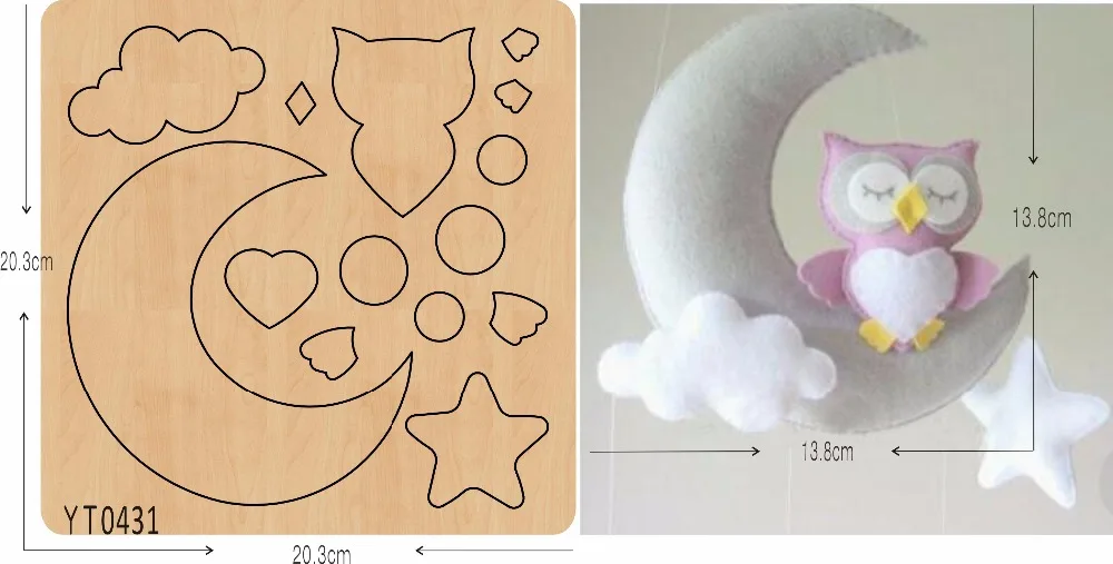 Сова и Луна Висячие DIY новая деревянная форма режущие штампы для скрапбукинга Толщина/15,8 мм