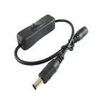 Встроенный переключатель постоянного тока 304 ВКЛ.ВЫКЛ. С гнездовым штекерным кабелем питания 5, 5x2, 1 мм светодиодный переключатель постоянного тока 5 в 12 В 24 В для светодиодной ленты видеонаблюдения