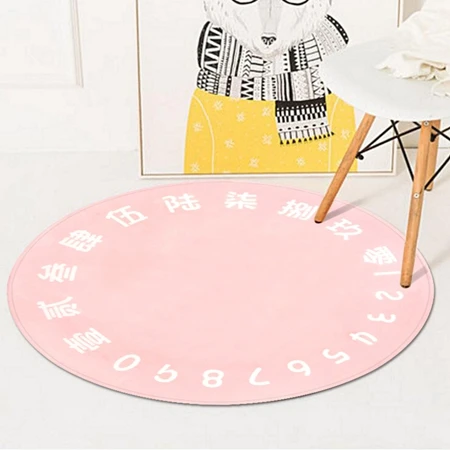Carpet6 Nordic Стиль с рисунком обезьянок и с буквами; Круглый ковры, коврики Гостиная Спальня утолщаются коврик для игра для детей нескользящие носки-тапочки для новорожденных коврики - Цвет: Carpet6