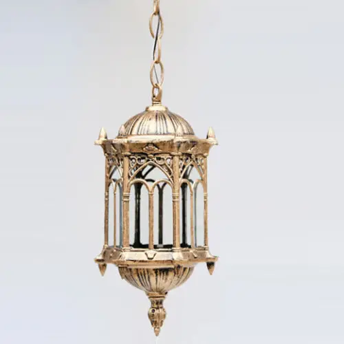 

Outdoor Bronze Lantern Ceiling Pendant Lighting Garden Exterior Lamp Fixture