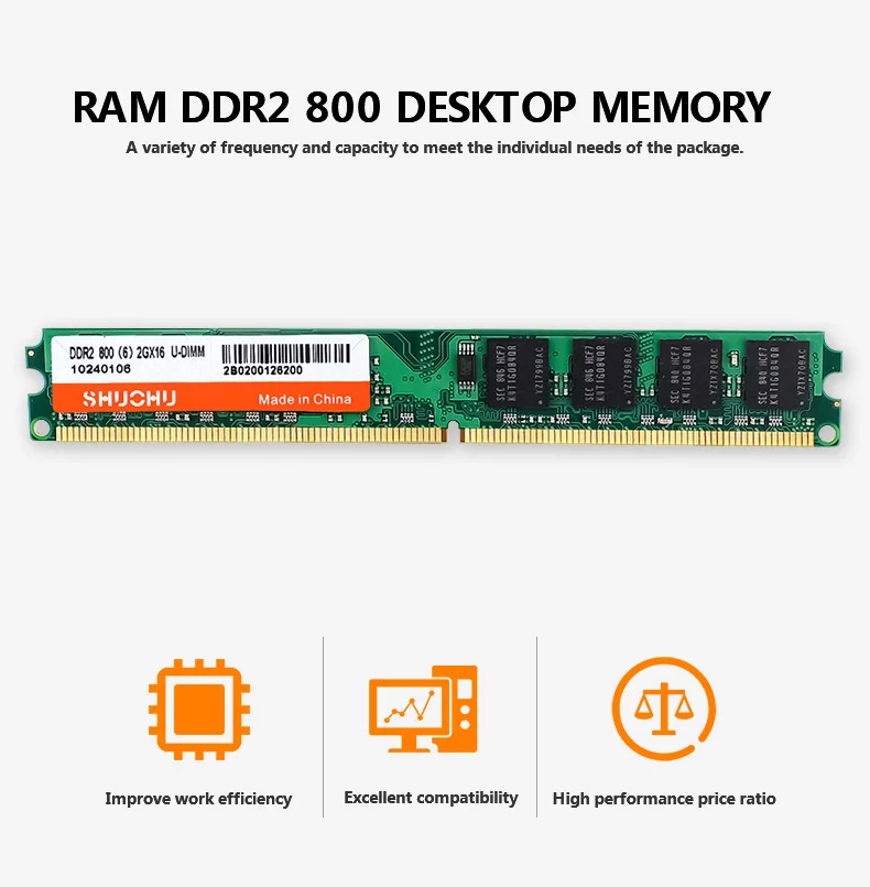 Оперативная память SHUOHU DDR2 2 ГБ 800 МГц 667 МГц 4 ГБ = 2 шт* 2G PC2-6400 5300 CL6 4 Гб оперативная память SO-DIMM пожизненная Гарантия