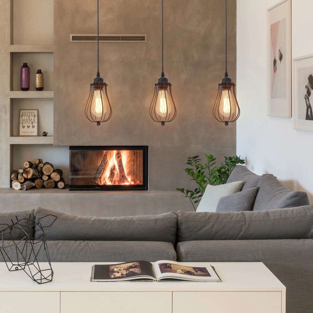 Клетка Led скандинавский подвесной светильник винтажный промышленный