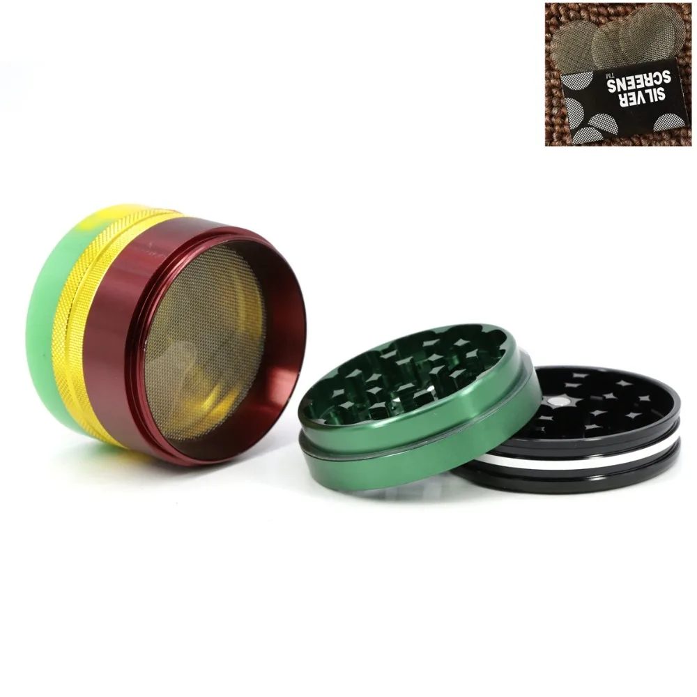 Hot 1Pcs 62x63 mm 5-layer color silicone cover smoking herbal grinder high quality grinding tobacco pipe fittings | Дом и сад