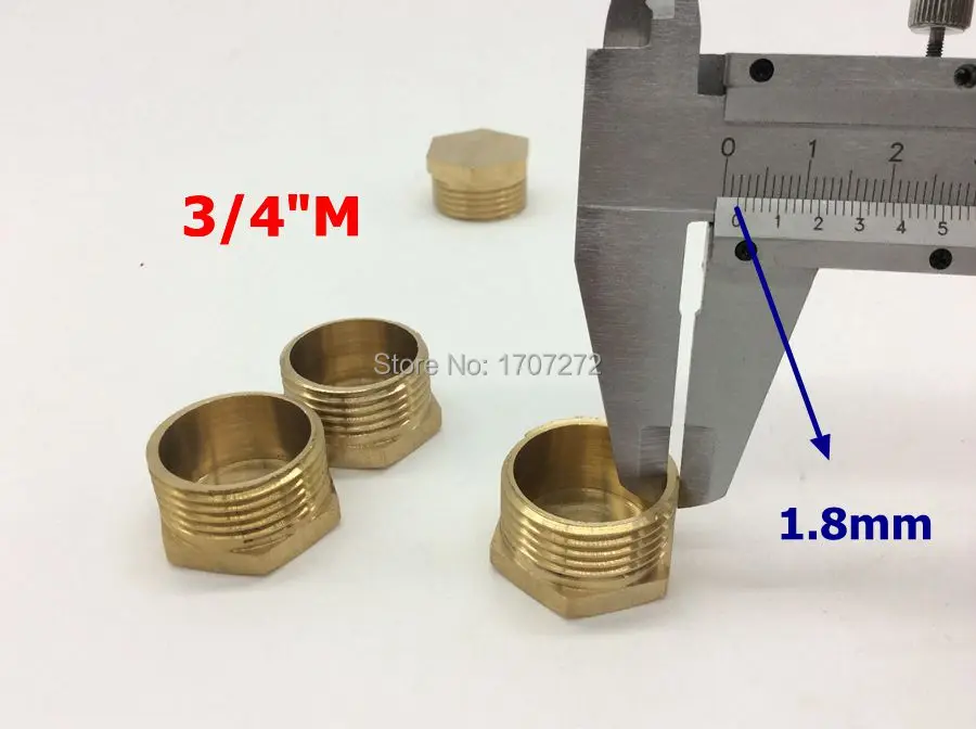

free shipping 3/4" male Threaded Pipe Hex Head Brass Plug Pneumatics Hydraulics Fittings, copper fitting, copper plug