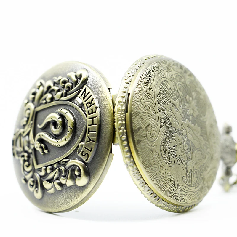 Ретро Винтаж бронзовая змея кварцевые карманные часы Аналоговые в виде кулона