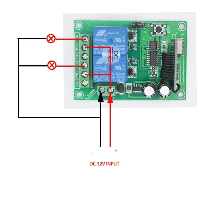 super universal DC12V 2CH RF wireless motor 12v dc learning code light switch 12 v door lock electronic +2*remote | Электроника