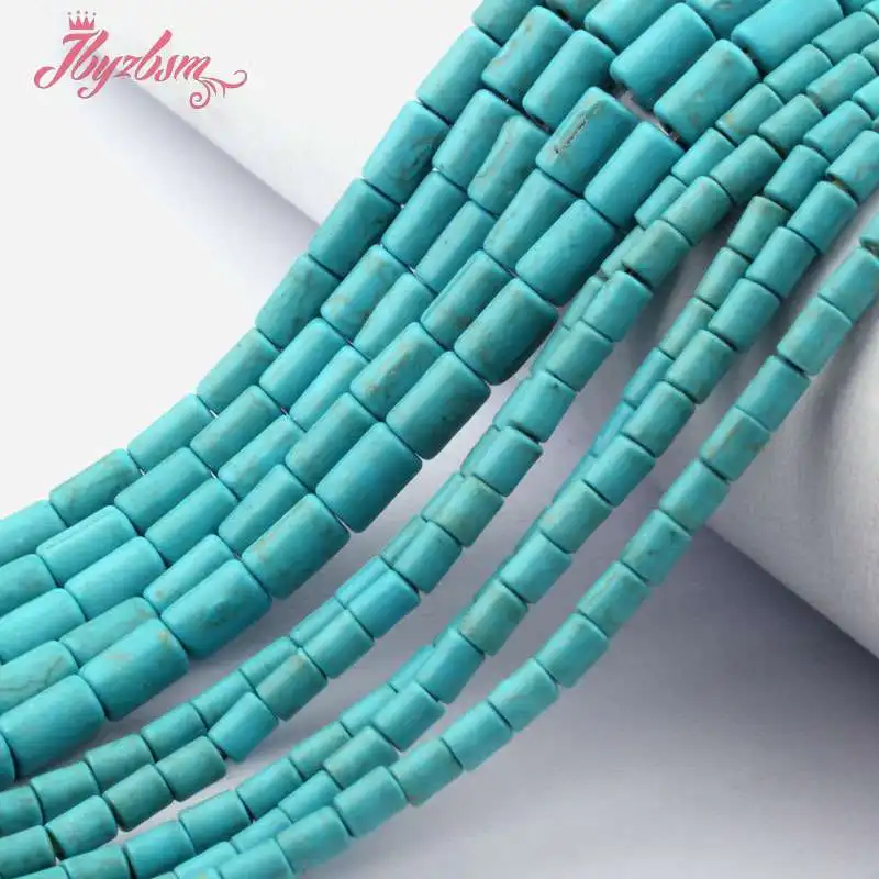 4x5 5x8 мм Гладкие бусинки синие каменные Howlite для DIY колье браслеты серьги