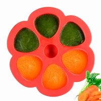 bpa baby food supplement tray baby food container silicone baby flower plaid fruit breast milk storage box training dinner plate