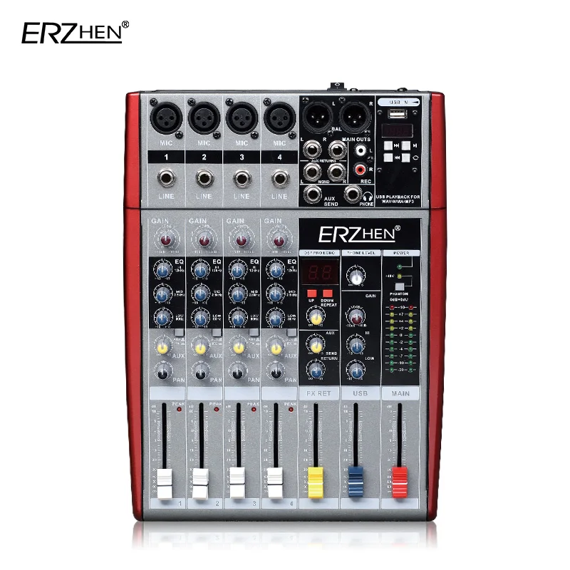 Аудиомикшер W6000T4 профессиональный усилитель звуковой частоты для микшера