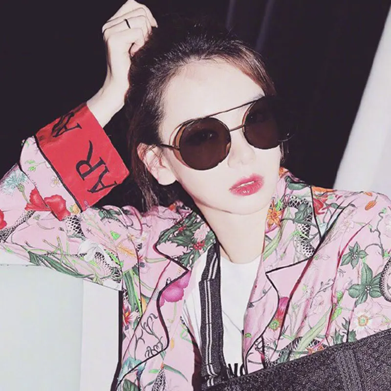 Солнцезащитные очки в круглой оправе для мужчин и женщин прозрачные ретро