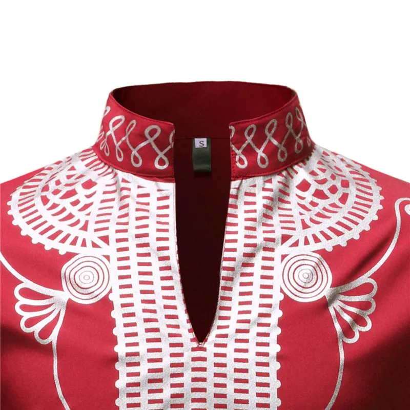 Рубашка Dashiki мужская с Африканским принтом модная уличная одежда повседневная