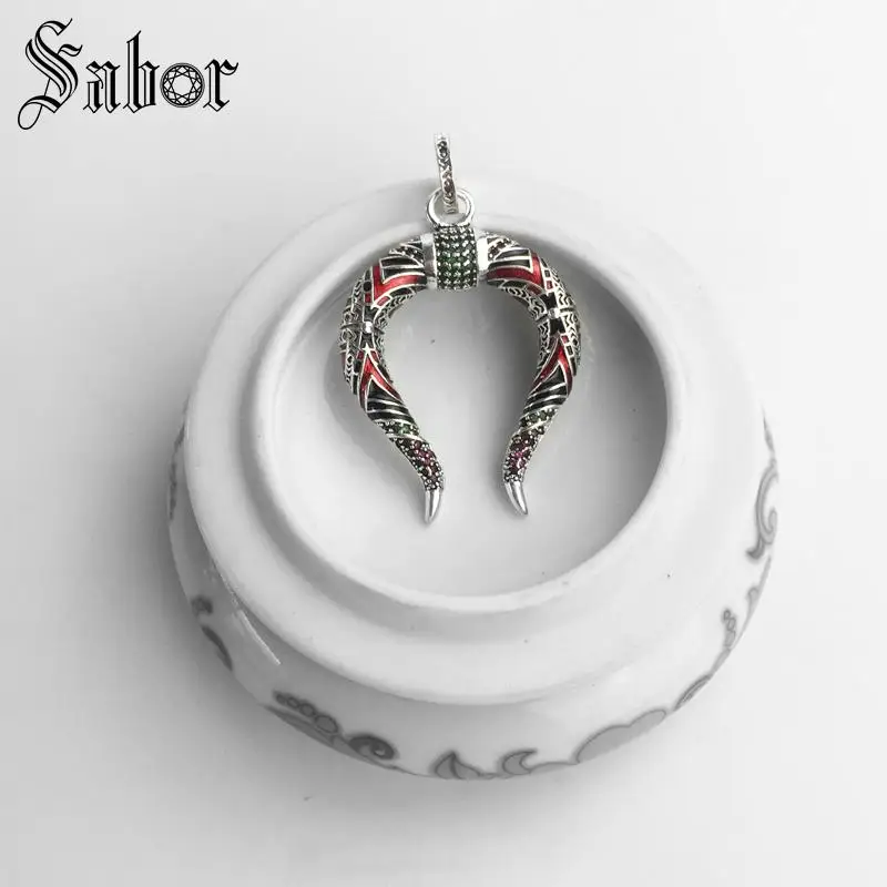 Pendant Asian Dragon Horns silver color For Women &amp Men Ethnic Jewelry Gift Lucky Fit Link Necklace thomas | Украшения и