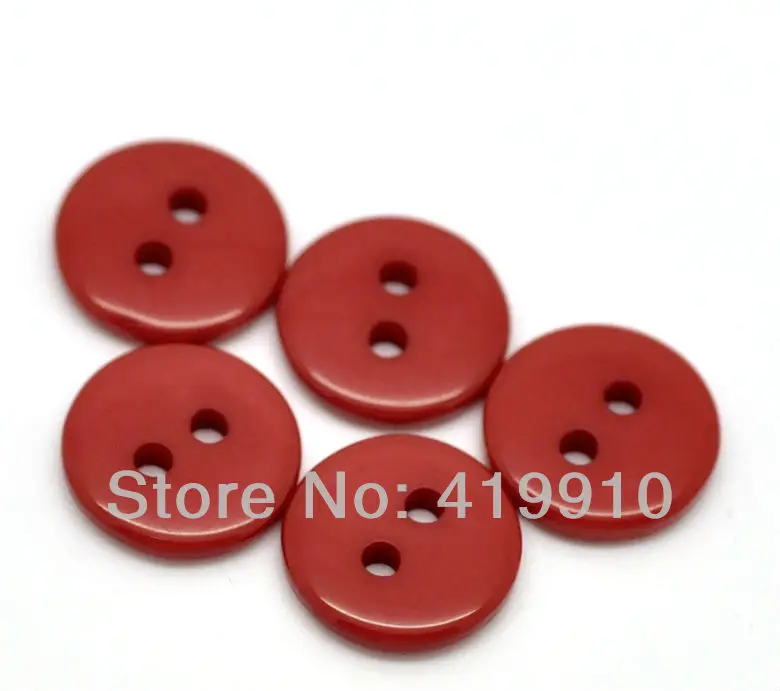 Бесплатная доставка-500 шт. рубашка круглый красный 2 отверстия Смола Вышивание