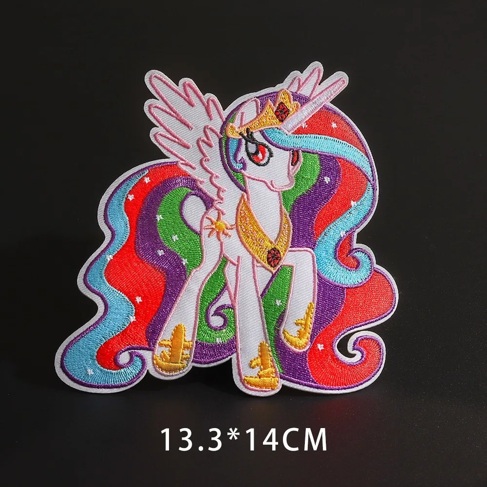 Cartoon My Little Pony Horse Unicorn Patches - Iron on Sew on Embroidered Fabric Badges for Clothes - DIY Applique for Apparel Accessory image 4