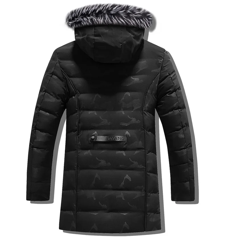 Мужская парка 2019 зимняя куртка мужское длинное пальто с капюшоном и воротником