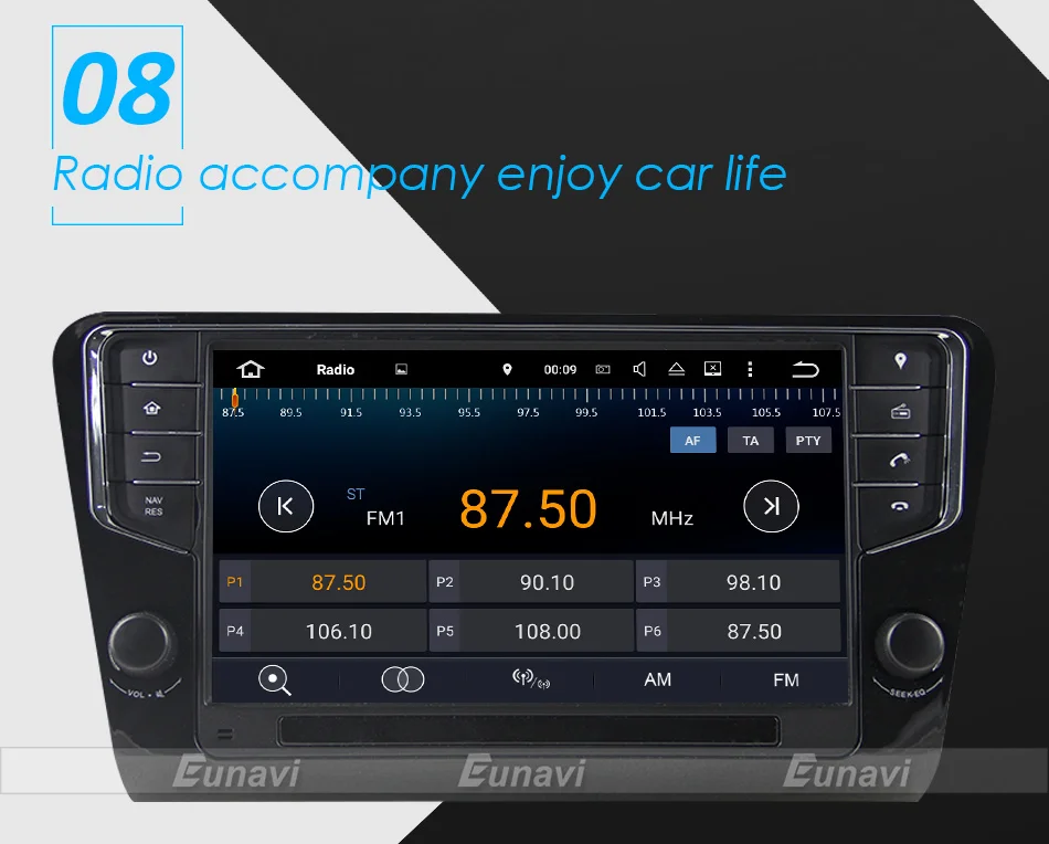 Eunavi 9 ''1 Din Android 9,0 автомобильный Радио gps навигация 4G ram для Volkswagen Skoda Octavia 3g wifi bleutooth