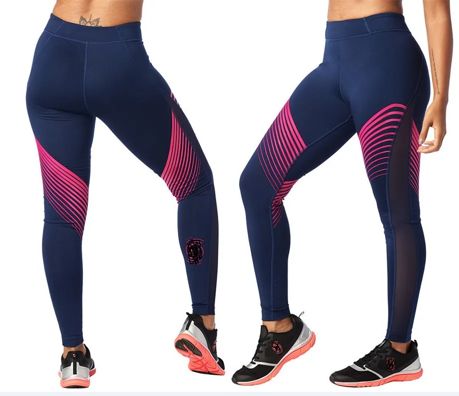 p684 blue ADIBAO женские трикотажные брюки из полиэстера, женские лосины для бега, леггинсы для бега P684 - Цвет: p684 blue