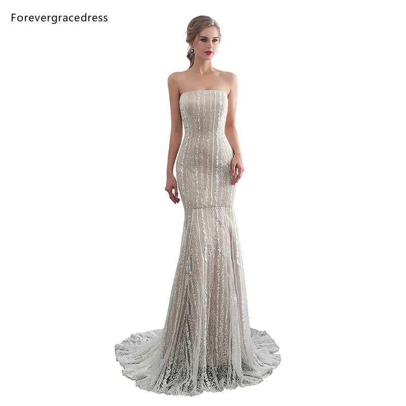 Женское платье без бретелек Forevergracedress кружевное формальное Русалочки с открытой