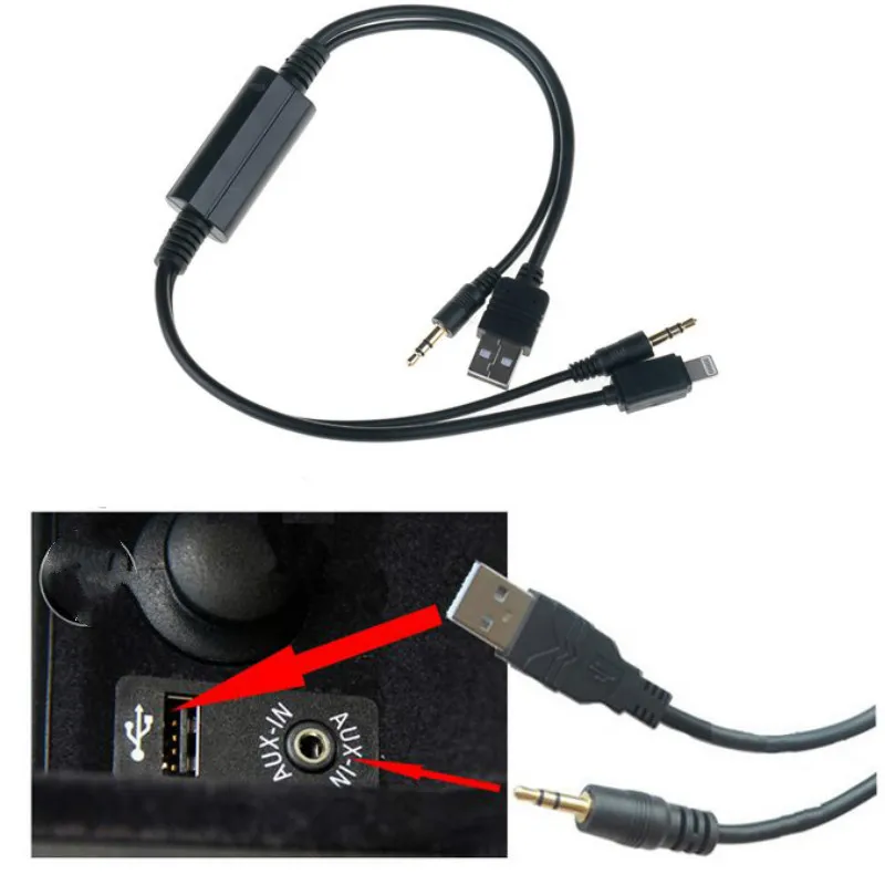 3.5mm AUX input Connector Car Audio Stereo USB Interface Universal Cable Support for iphone5/5S 6/6S Plus 7 BMW | Автомобили и