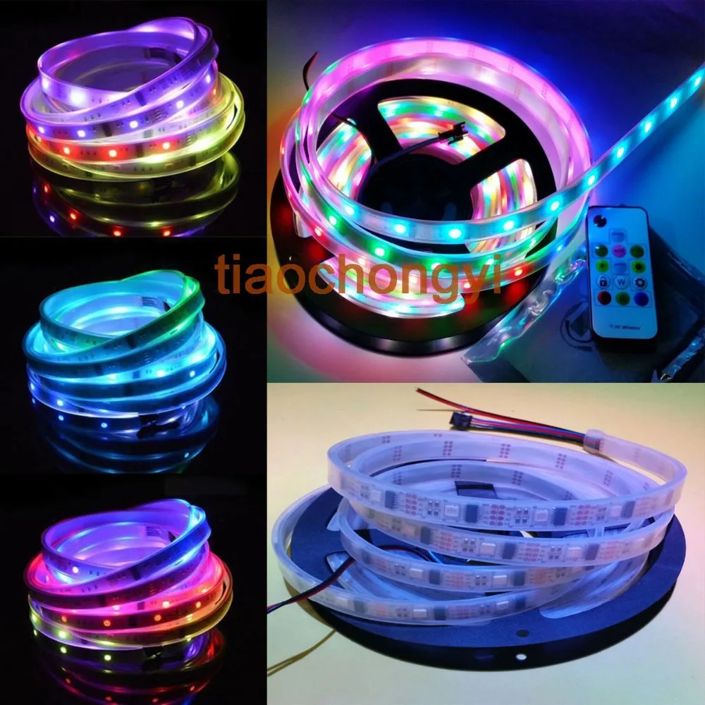 

NEW White 5M 32LED/M WS2801 5050 RGB Digital LED Strip waterproof +SP103E controller