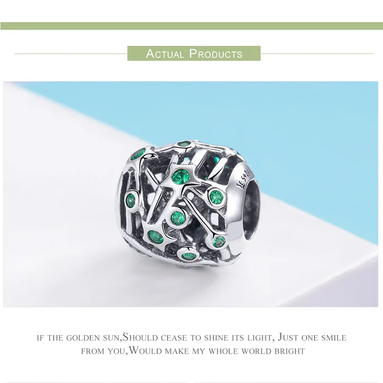 925 Silver fit Pandora Bracelet Pink Zircon Goat Deer Penguin Green Clover Tree Box Beads White&Blue CZ Heart Shell Anchor Charm