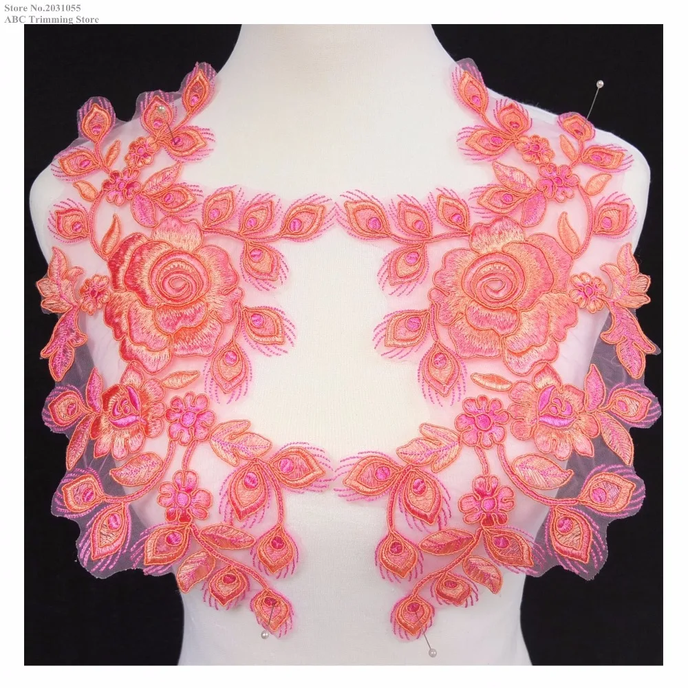 Новинка розовые светильник оранжевые блестящие нашивки из органзы для шитья