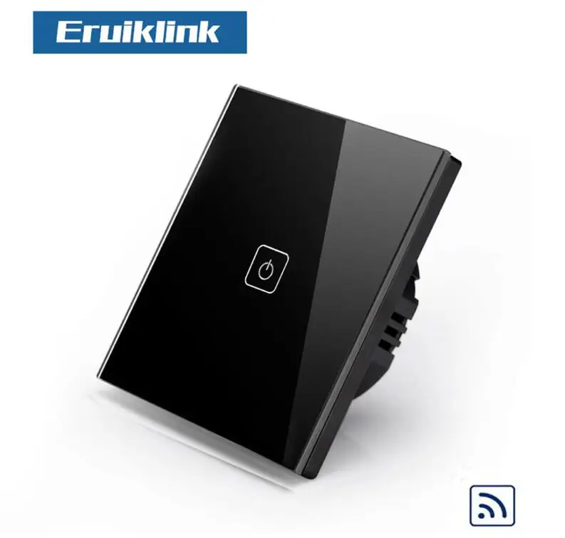 Eruiklink ЕС/Великобритания rf433 переключатель дистанционного управления умный дом настенный выключатель, беспроводной пульт дистанционного управления светильник переключатель, сенсорный выключатель 220 В - Цвет: 1 Gang Switch Only