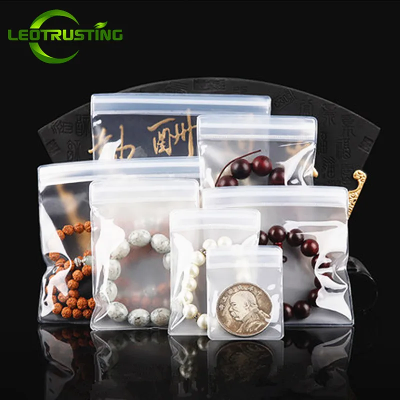 

Leotrusting 50pcs EVA Soft Plastic Zipper Bag Thick Antioxidant Clear Jewelry Phone Packaging Bag Eco-friendly Frosted Gift Bag
