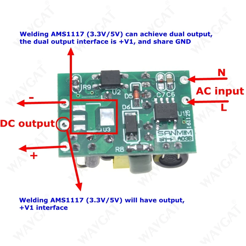 Изолированный модуль питания 5 В 700 мА (3 Вт) 12 400 Вт для Arduino понижающий 220 поворот |