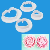 feiqiong 4pcs plastic flower mould petals pattern cutting mold cookie cake cutters moulds baking cake decorating tools new