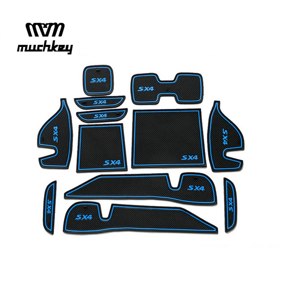 

Car Non-Slip Fit For Suzuki SX4 2011 Interior Cup Cushion Door Mat Covers Cup Mat Stickers Car Accessories 13pcs Per Set