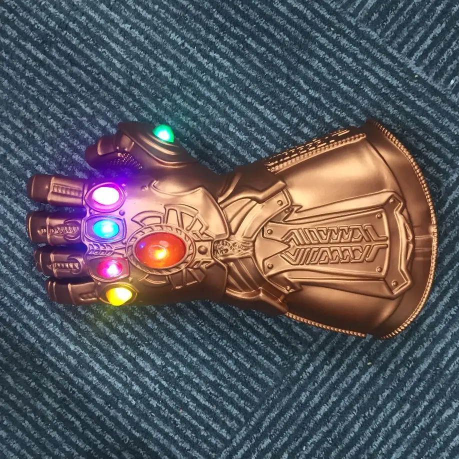 Косплей светодиодный перчатка Таноса Endgame Gauntlet светодиодный светильник Endgame перчатка ПВХ фигурка модель подарок на Хэллоуин