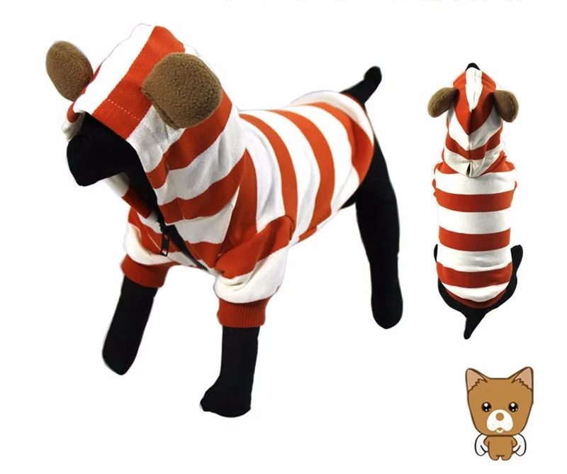 [MPK Pets] Французская одежда для бульдога, оранжевая и желтая полоска, одежда для собак, свитер для собак