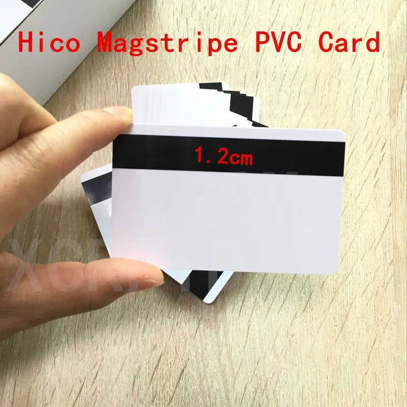 Белый CR80 ПВХ C redit Card ISO Hi Co 2750/3000/4000 Oe 3 трек магнитная полоса с печатью 10 шт|card card|stripe