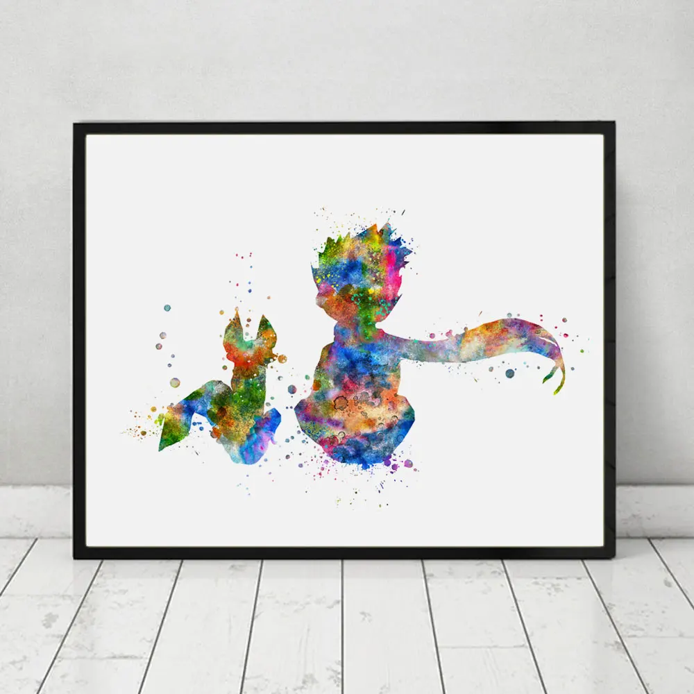 Настенный декор в виде лисы с акварельным принтом для маленьких принцесс AP081|art