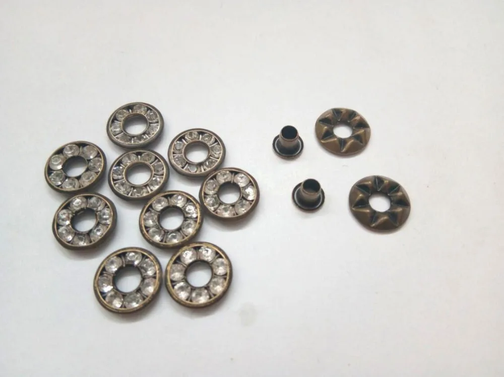 Круглые металлические латунные Стразы 9 мм 4 цвета 100 шт./упак. Люверсы с