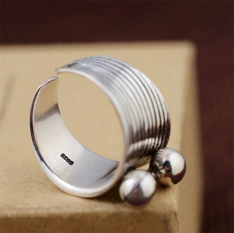 BESTLYBUY S925 чистое серебро тайские серебряные колокольчики женские кольца открытые