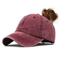 summer women baseball cap hat female cotton ponytail cap long hair hat sunproof golf fishing sports hat dropshipping