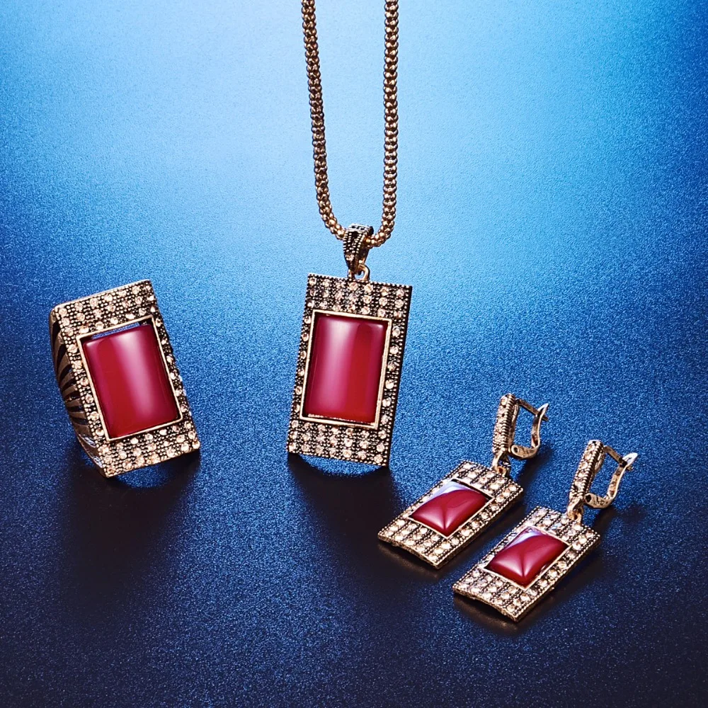 Набор винтажных ювелирных изделий с кристаллами для женщин полный черный горный