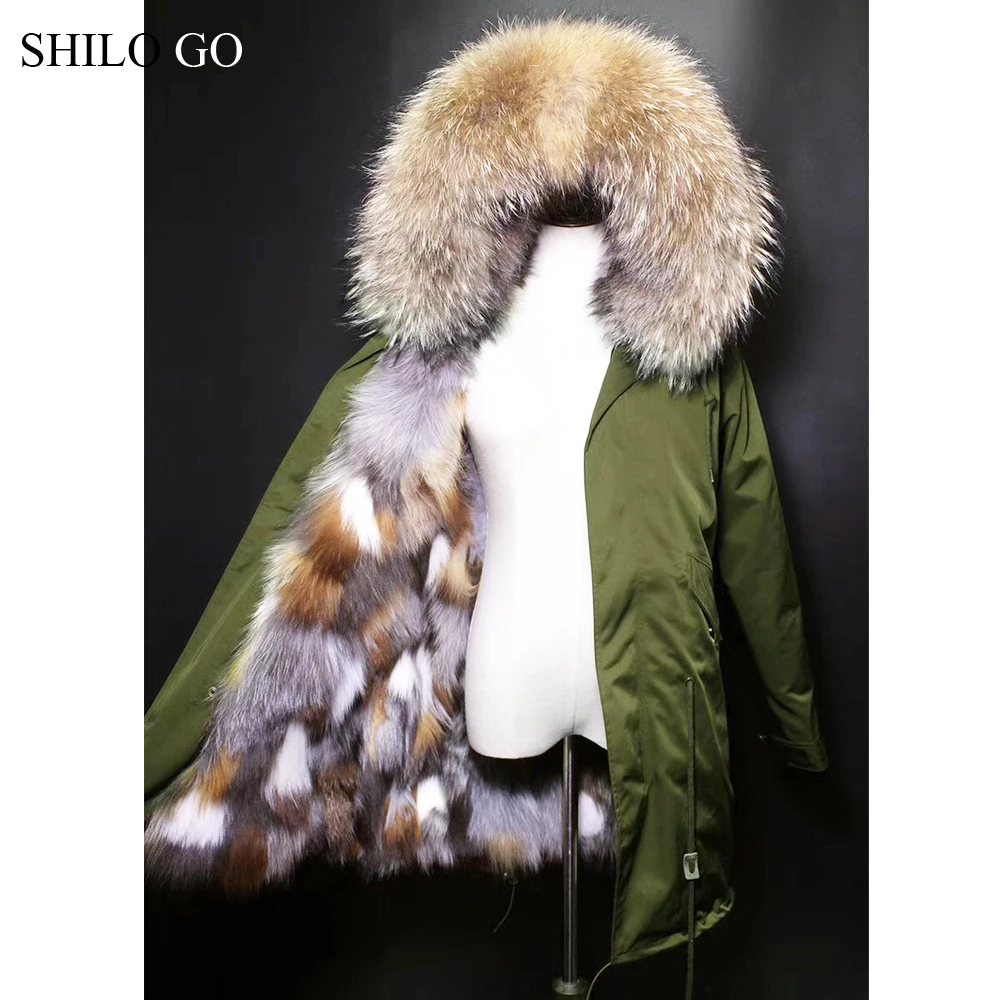 Мужские меховые парки SHILO GO 5XL Зимняя мода Rea Лисий мех свободный воротник из меха