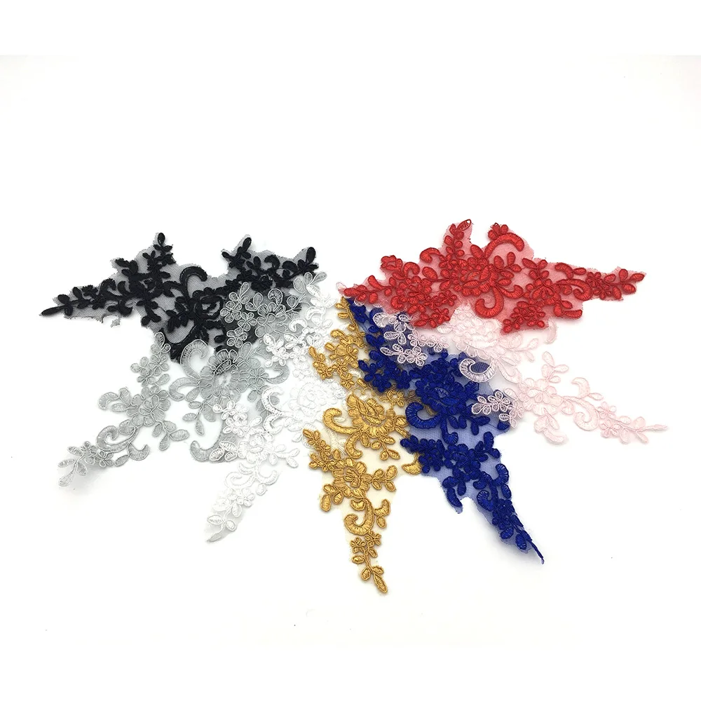 1 пара Свадебная Вышивка Аппликация Свадебное кружево Цветочный декор Мотив