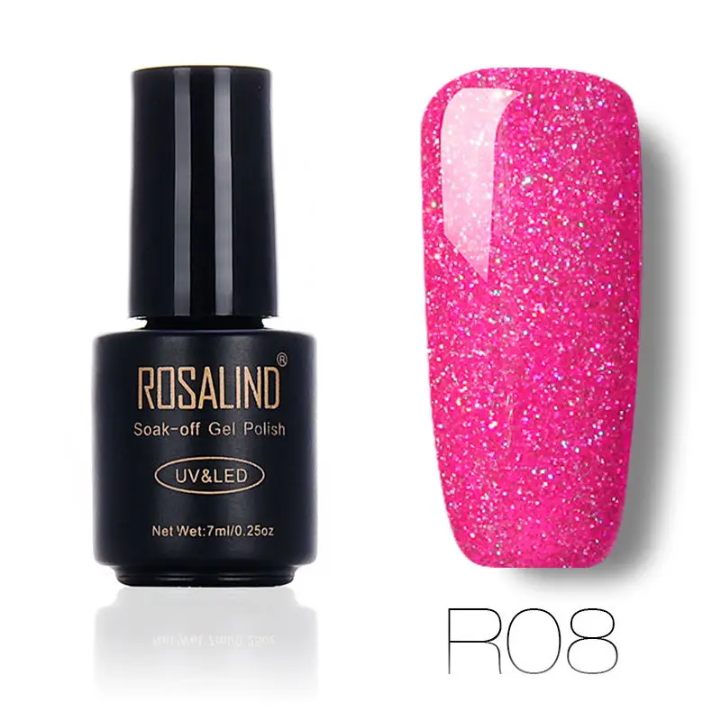 R08 ROSALIND УФ гель лак для ногтей гель лак краска Vernis Полупостоянный лак для ногтей праймер Радужная СЕРИЯ Гибридный гвоздь Искусство Маникюр - Цвет: R08