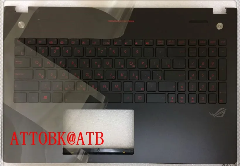 Черный Русская клавиатура с подсветкой для ASUS G56 G56JK N56JR G56JR N56JN N56JK верхняя крышка верхний чехол Упор для рук 90NB06D5-R31RU0 - Цвет: Черный