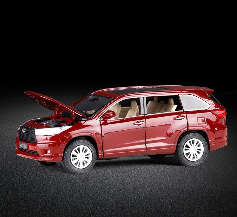 Высокая имитация Toyota Highlander 1:32 весы из сплава оттягивающая модель автомобиля
