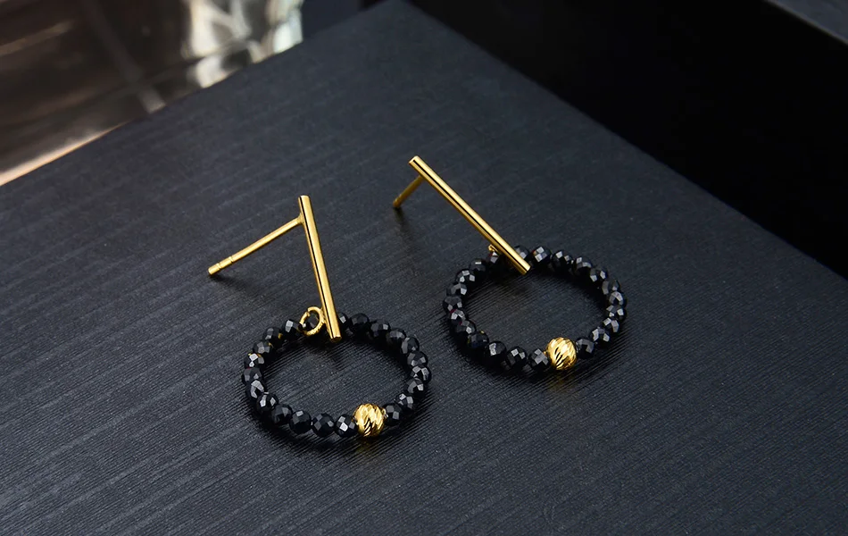 ORSA JEWELS новейшие чистые 925 натуральные серьги-подвески с драгоценными камнями для леди стерлингового серебра Висячие круглые серьги ювелирные украшения SE153