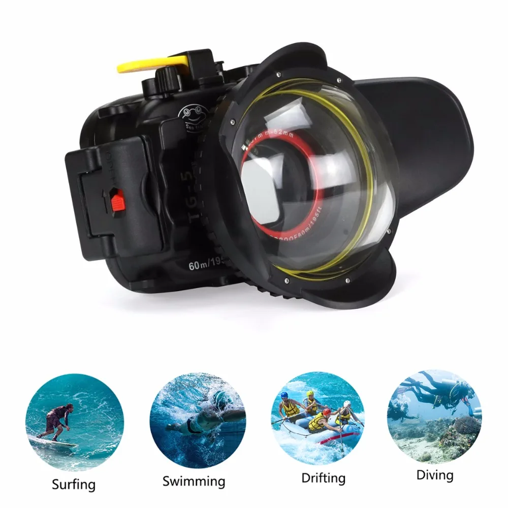 Водонепроницаемый чехол Seafrogs 60 м/195 футов для камеры подводной съемки с ручкой