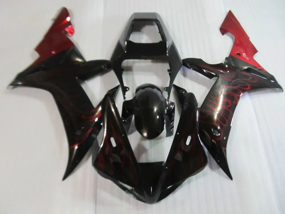 Красное пламя блестящий черный Обтекатель kit для YZFR1 02 03 YZF R1 2002 2003 yzfr1 YZF1000