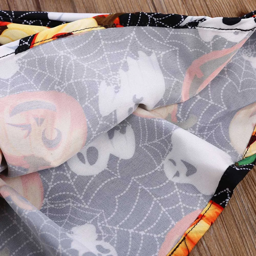 Toddler Infant Baby Girls Dresses Pumpkin Ghost Print Halloween Costume Outfits girls dress vestidos Dropshipping | Детская одежда и